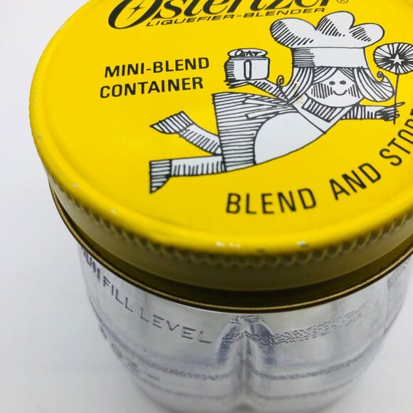 Vtg Osterizer Mini-Blend & Store Plastic Containers Set Of 4 Half Pint Metal Lid - Picture 9 of 9